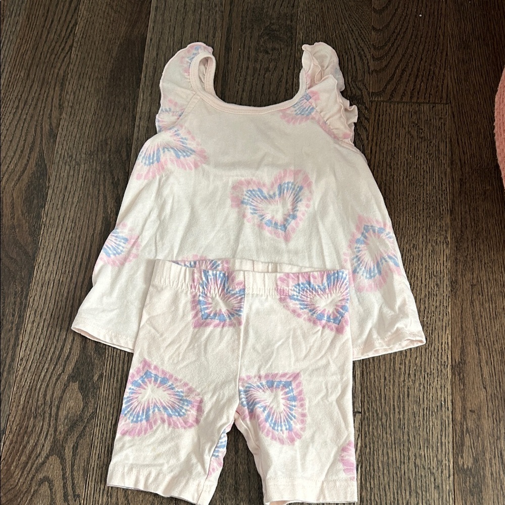 Carter's Pink and Blue Heart Tie-Dye Kids Matching Set
